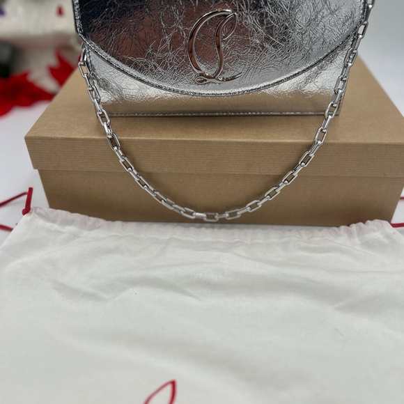 Women’s Christian Louboutin LOUBI 54 clutch bag/shoulder bag with chain Italy - Picture 15 of 16